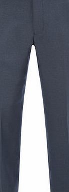 Bhs Blue Pindot Regular Fit Flat Front Trousers,