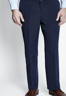 Bhs Blue Pindot Regular Fit Suit Trousers, Blue