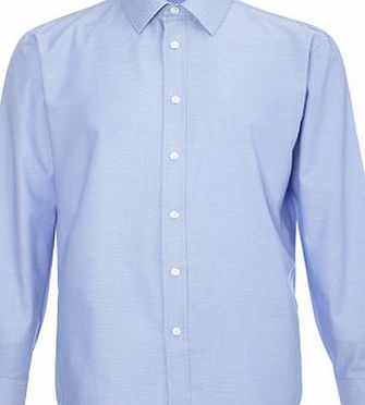 Bhs Blue Semi Plain Regular Fit Shirt, Blue