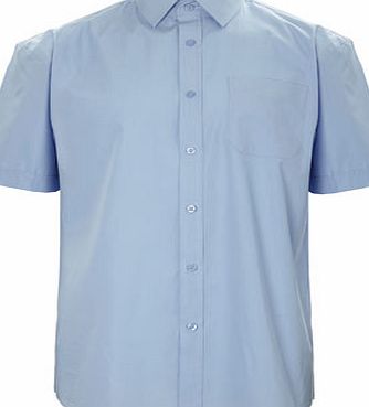 Bhs Blue Short Sleeve Cutaway Collar Shirt, Blue