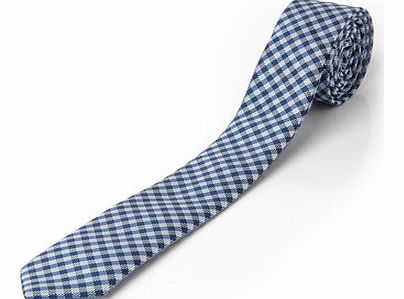 Bhs Blue Skinny Checked Tie, Blue BR66D30ENVY
