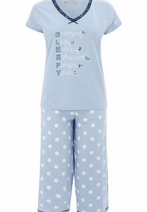 Bhs Blue Sleepy Crop Pant Pyjama, blue 733151483