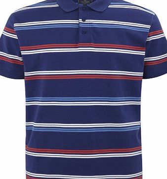 Bhs Blue Stripe Jersey Polo Shirt, Blue BR52J03GBLU