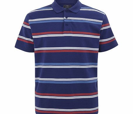 Bhs Blue Stripe Jersey Polo Top, Blue BR52J03GBLU