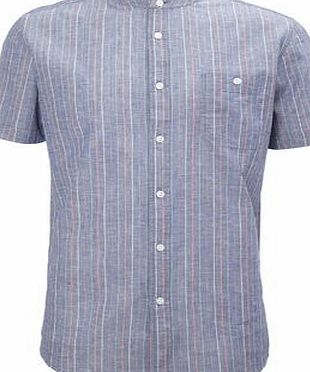 Bhs Blue Stripe Linen Blend Shirt, Blue BR51A97GNVY