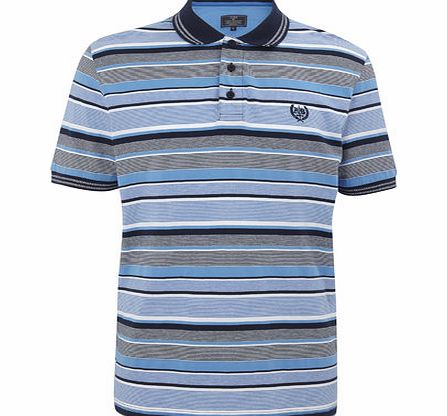 Bhs Blue Stripe Polo Shirt, Blue BR52J12GBLU