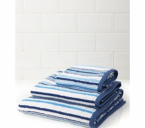 Bhs Blue Striped Towel, blue 1944231483