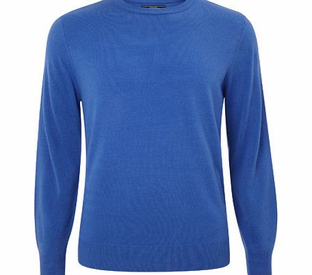 Blue Supersoft Crew Neck Jumper, MID BLUE