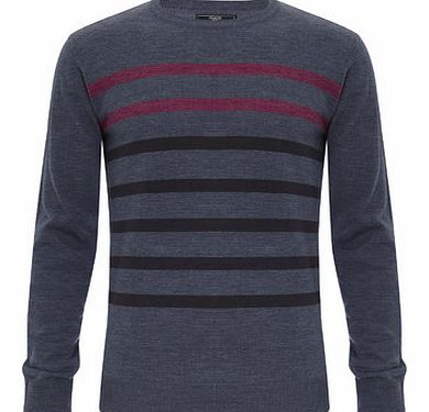 Blue Supersoft Stripe Jumper, Blue BR53A01EBLU