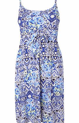 Bhs Blue Tribal Print Flippy Dress, blue multi