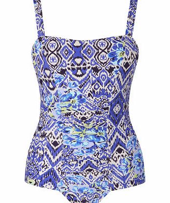 Bhs Blue Tribal Print Tummy Control Swimsuit, blue
