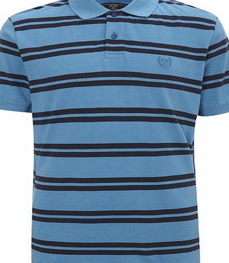 Bhs Blue Twin Stripe Pique Polo Shirt, Blue