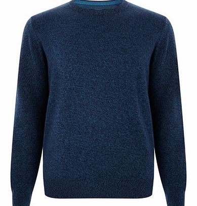 Blue Twist Crew Neck Jumper, Blue BR53B03FBLU
