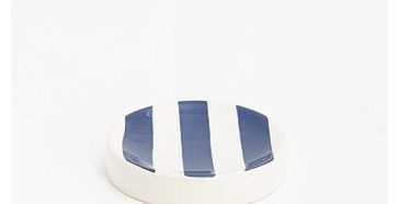 Blue/white Ceramic Stripe Soap Dish, blue/white