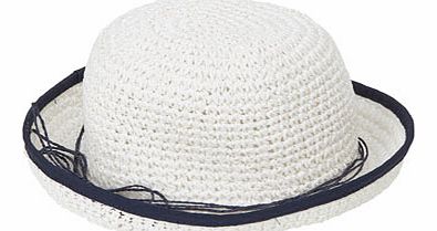 Bhs Blue/White Contrast Edge Downbrim Hat,