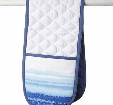 Blue/white Essentials Oceanic Double Oven Glove,