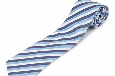 Bhs Blue White Texture Stripe Tie, Blue BR66D07CBLU
