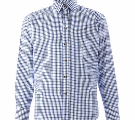 Bhs Blue Window Pane Check Brushed Cotton Point