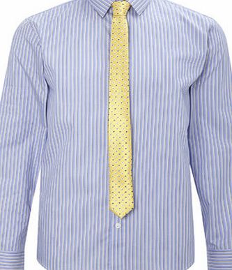 Bhs Blue with Yellow Highlight Stripe Slim Collar