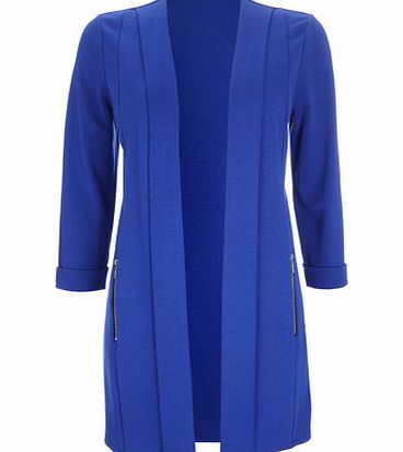 Bhs Blue Zip Longline Jacket, blue 12034851483