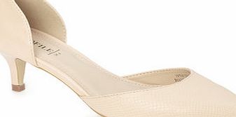 Bhs Blush 2 Part Snake Effect Heeled Shoe, blushed