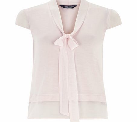 Bhs Blush Chiffon Jersey Pussybow Top, pink