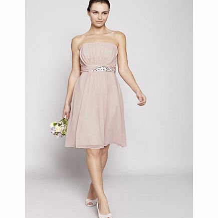 Bhs Blush Daisy Short Bridesmaid Dress, blushed pink