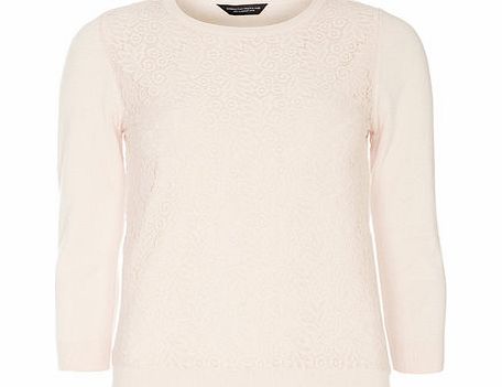 Bhs Blush Lace Front Jumper, pink 19130410528