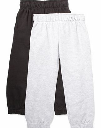 Boys 2 Pack Black Grey Jogger, grey/black