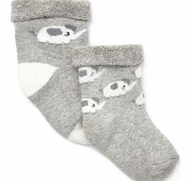 Bhs Boys 2 Pack Unisex Terry Elephant Socks, white