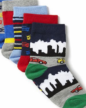 Bhs Boys 5 Pack Car Design Socks, multi 1401339530