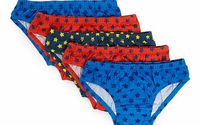 Bhs Boys 5 Pack Multi Stars Briefs, blue multi