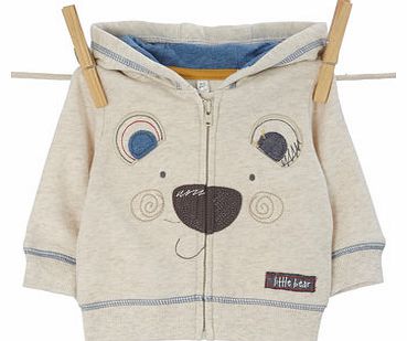Boys Baby Boys Bear Zip-Through Hooded Top,