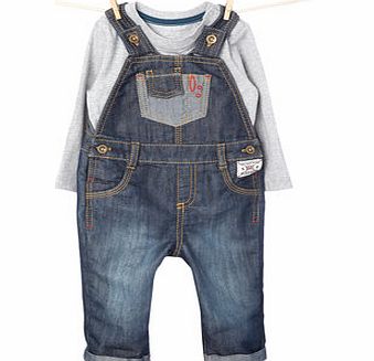 Boys Baby Boys Denim Dungaree and Long Sleeved