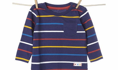 Boys Baby Boys Long Sleeved Striped Top, blue