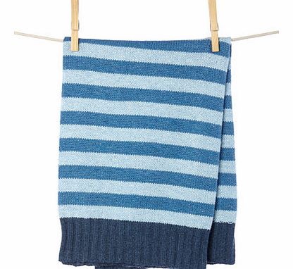 Bhs Boys Baby Boys Striped Knitted Blanket, blue