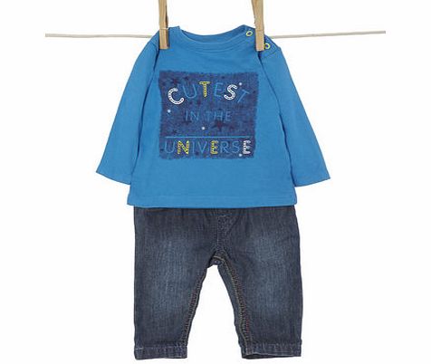 Boys Baby Boys Top and Jeans Set, blue 1533441483