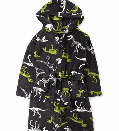 Bhs Boys Black Dinosaur Dressing Gown, black