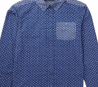 Bhs Boys Blue Print Shirt, blue 2076311483