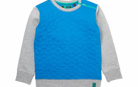 Boys Blue Quilted Sweatshirt, blue 2074131483