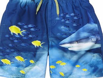 Bhs Boys Blue Shark Print Swim Shorts, blue 2076281483