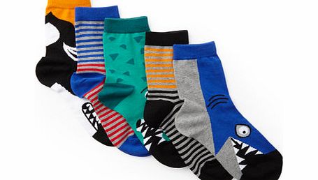Bhs Boys Boys 5 Pack Animal Toe Design Socks, multi