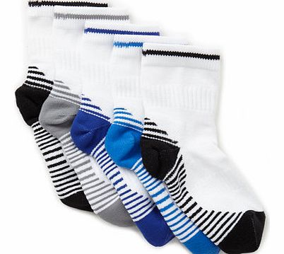 Boys Boys 5 Pack White Quick Dry Sport Socks,