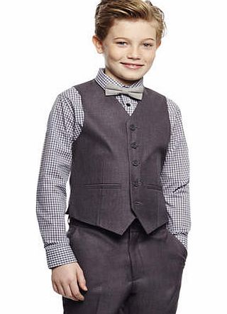 Boys Charcoal Havana Suit Waistcoat, charcoal