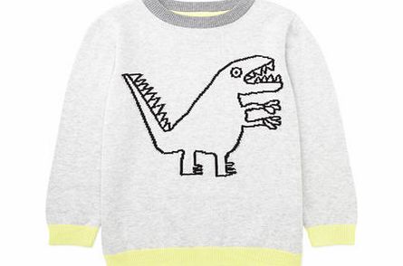 Bhs Boys Dinosaur Knitted Jumper, grey 1621750870