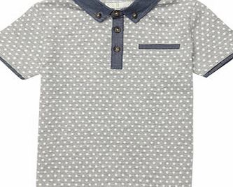 Bhs Boys Grey Chambray Polo Shirt, grey 1618600870