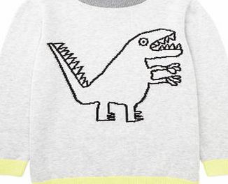 Bhs Boys Grey Dinosaur Knitted Jumper, grey 1621750870