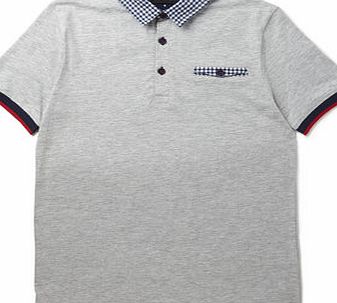 Bhs Boys Grey Marl Smart Polo Shirt, grey marl