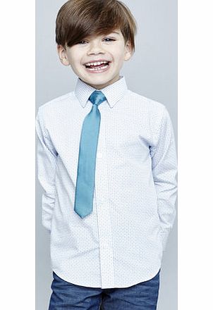 Bhs Boys JRM Blue Blue Formal Shirt and Tie, blue
