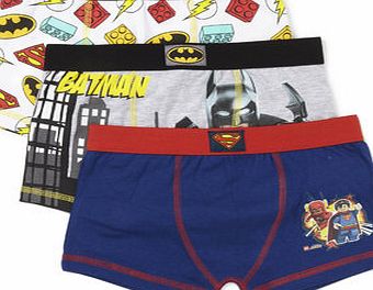 Bhs Boys Lego Superheros 3 Pack Trunks, grey/black